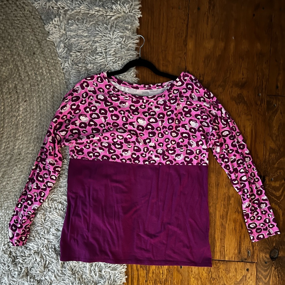 Lilly Pulitzer Pink and Purple Leopard Patterned Finn Top